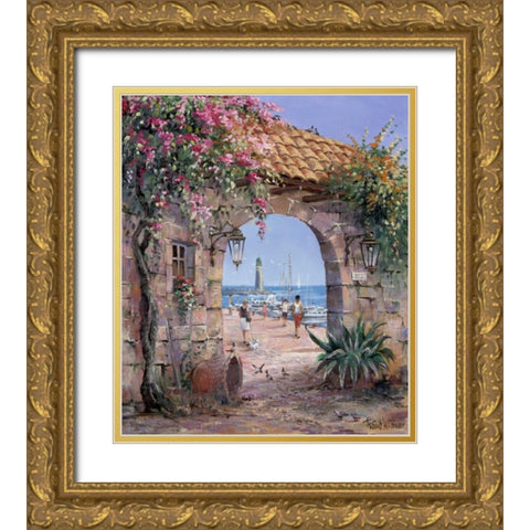 Beach Gold Ornate Wood Framed Art Print with Double Matting by Withaar, Reint