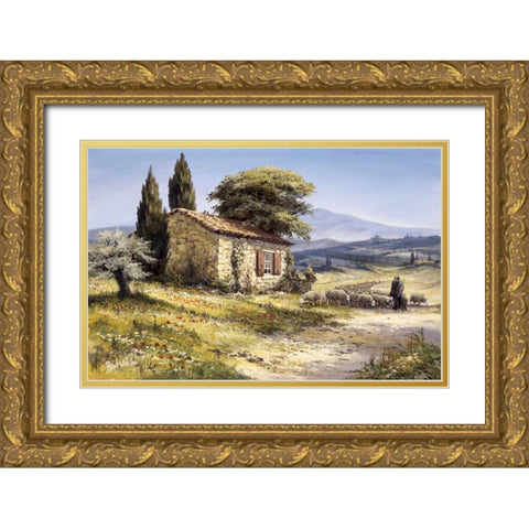 Space Gold Ornate Wood Framed Art Print with Double Matting by Withaar, Reint