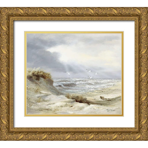 Skyfall Gold Ornate Wood Framed Art Print with Double Matting by Withaar, Reint