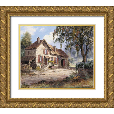 Peacefull Gold Ornate Wood Framed Art Print with Double Matting by Withaar, Reint