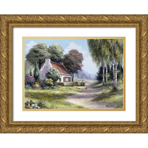 Sandway I Gold Ornate Wood Framed Art Print with Double Matting by Withaar, Reint