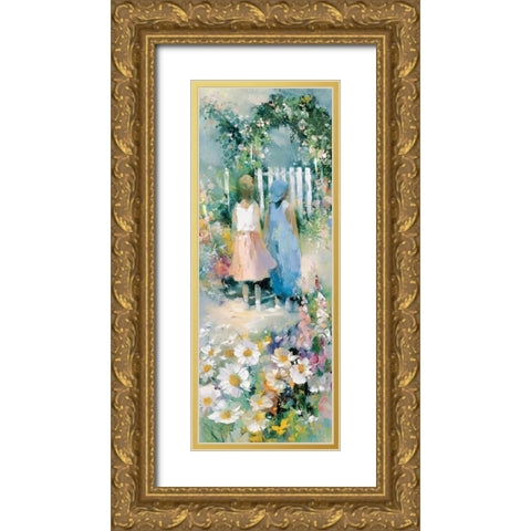 Best buddies Gold Ornate Wood Framed Art Print with Double Matting by Camel, Stefanie