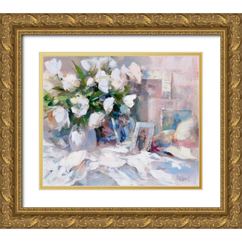 Memories Gold Ornate Wood Framed Art Print with Double Matting by Camel, Stefanie