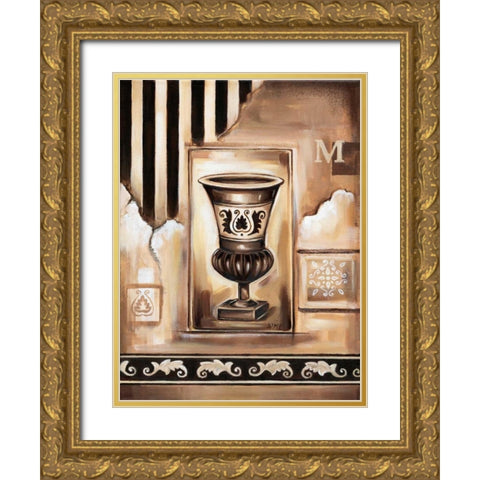 Vase I Gold Ornate Wood Framed Art Print with Double Matting by Fields, Wendy