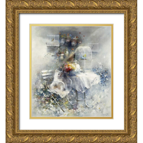 Happy ending Gold Ornate Wood Framed Art Print with Double Matting by Haenraets, Willem