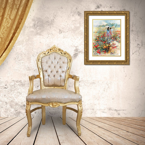 Summer of love Gold Ornate Wood Framed Art Print with Double Matting by Haenraets, Willem