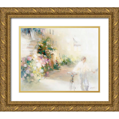 Two happy people Gold Ornate Wood Framed Art Print with Double Matting by Haenraets, Willem