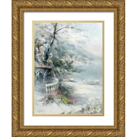 Bayside I Gold Ornate Wood Framed Art Print with Double Matting by Haenraets, Willem