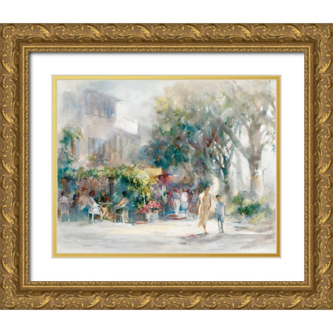 Shany Sunday Gold Ornate Wood Framed Art Print with Double Matting by Haenraets, Willem