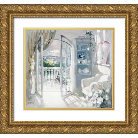 Sunny room Gold Ornate Wood Framed Art Print with Double Matting by Haenraets, Willem