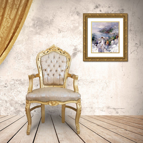 An unforgetable view Gold Ornate Wood Framed Art Print with Double Matting by Haenraets, Willem