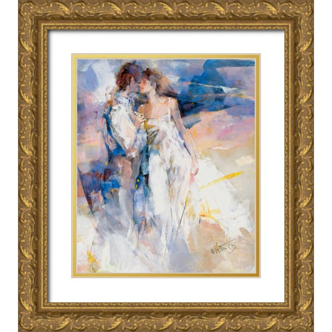 My love II Gold Ornate Wood Framed Art Print with Double Matting by Haenraets, Willem