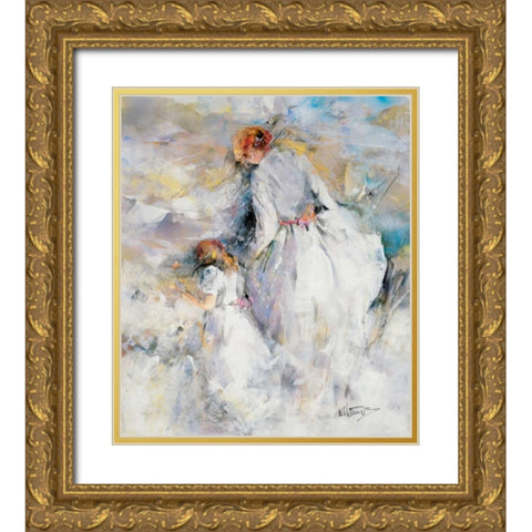 My girl Gold Ornate Wood Framed Art Print with Double Matting by Haenraets, Willem