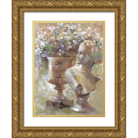 Colourful sculpture Gold Ornate Wood Framed Art Print with Double Matting by Haenraets, Willem