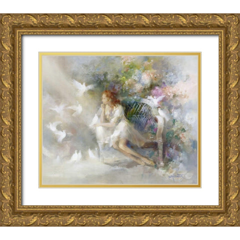 Soft touch Gold Ornate Wood Framed Art Print with Double Matting by Haenraets, Willem