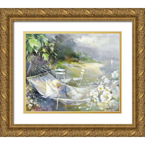 Soft touch Gold Ornate Wood Framed Art Print with Double Matting by Haenraets, Willem