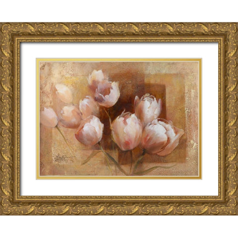 Willems tulips for you Gold Ornate Wood Framed Art Print with Double Matting by Haenraets, Willem