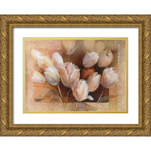 Theas tulips for you Gold Ornate Wood Framed Art Print with Double Matting by Haenraets, Willem
