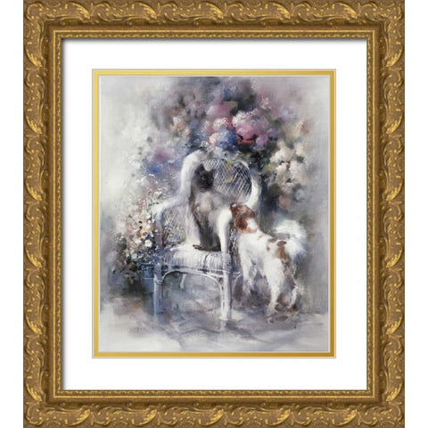 Friendship Gold Ornate Wood Framed Art Print with Double Matting by Haenraets, Willem