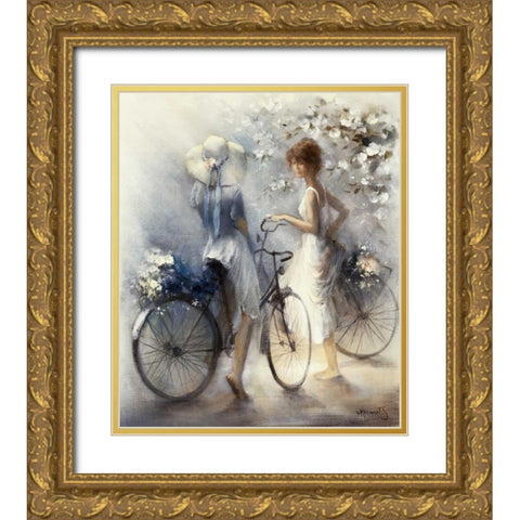 Spring Gold Ornate Wood Framed Art Print with Double Matting by Haenraets, Willem