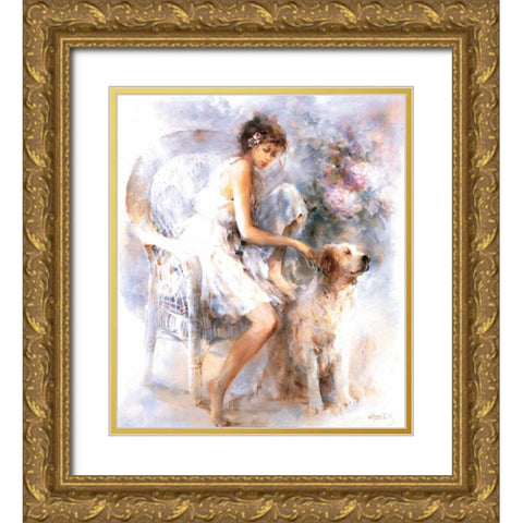 Friendship Gold Ornate Wood Framed Art Print with Double Matting by Haenraets, Willem