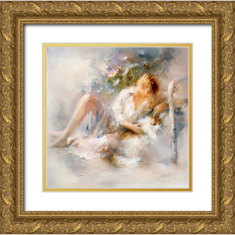Gentle Gold Ornate Wood Framed Art Print with Double Matting by Haenraets, Willem