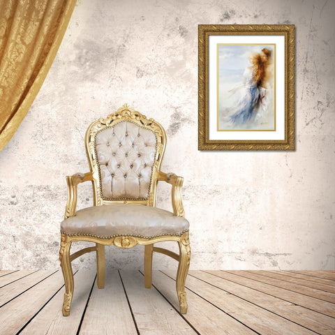 Together Gold Ornate Wood Framed Art Print with Double Matting by Haenraets, Willem