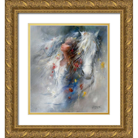 Thoughts Gold Ornate Wood Framed Art Print with Double Matting by Haenraets, Willem