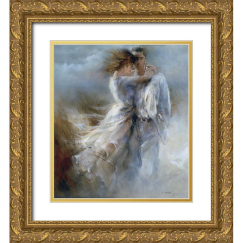 Private announcement Gold Ornate Wood Framed Art Print with Double Matting by Haenraets, Willem