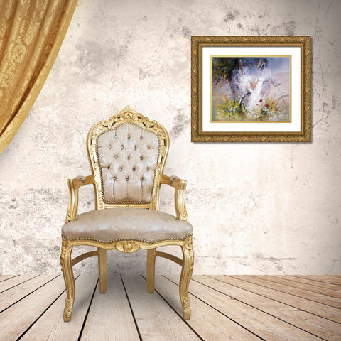 Just the two of us Gold Ornate Wood Framed Art Print with Double Matting by Haenraets, Willem