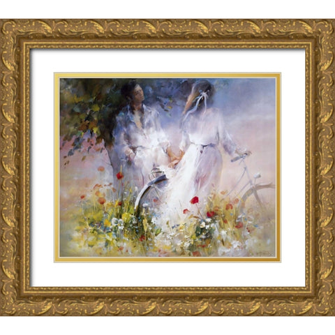 Just the two of us Gold Ornate Wood Framed Art Print with Double Matting by Haenraets, Willem