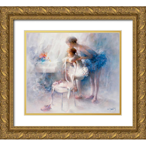 Ballet Gold Ornate Wood Framed Art Print with Double Matting by Haenraets, Willem