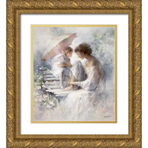 Precious moment Gold Ornate Wood Framed Art Print with Double Matting by Haenraets, Willem
