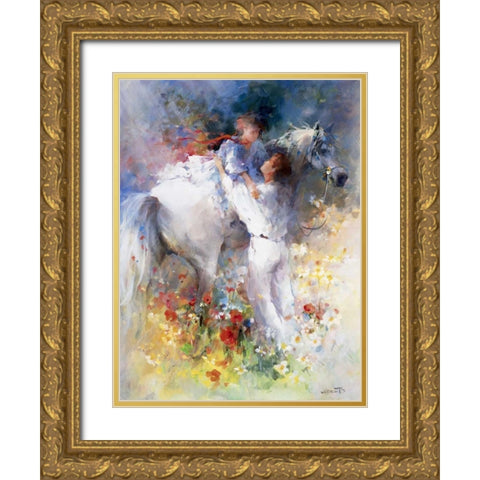 Embraceable you Gold Ornate Wood Framed Art Print with Double Matting by Haenraets, Willem