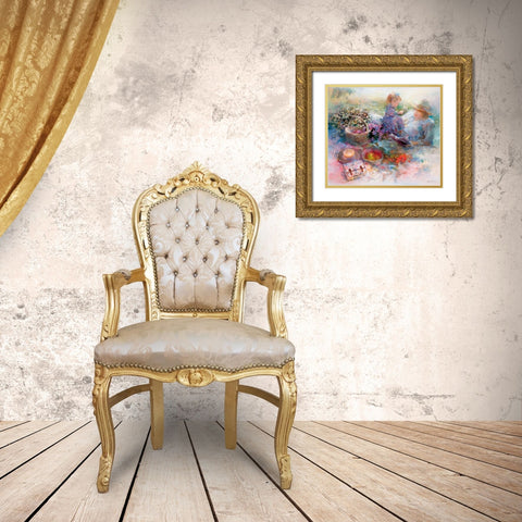 Golden moment Gold Ornate Wood Framed Art Print with Double Matting by Haenraets, Willem