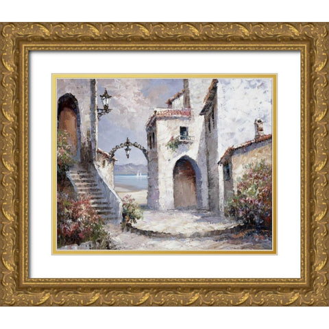 By the sea Gold Ornate Wood Framed Art Print with Double Matting by Roelofs, Wouter