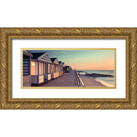 Tranquil beach Gold Ornate Wood Framed Art Print with Double Matting by Frank, Assaf