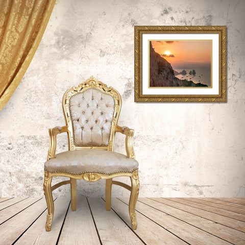 The Faraglioni Cliffs-Capri-Italy Gold Ornate Wood Framed Art Print with Double Matting by Frank, Assaf