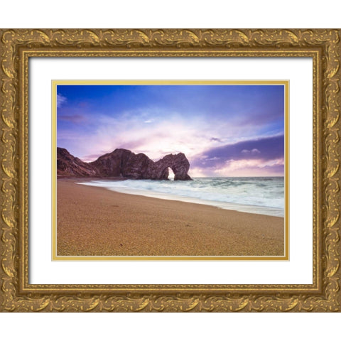 Tranquil beach Gold Ornate Wood Framed Art Print with Double Matting by Frank, Assaf