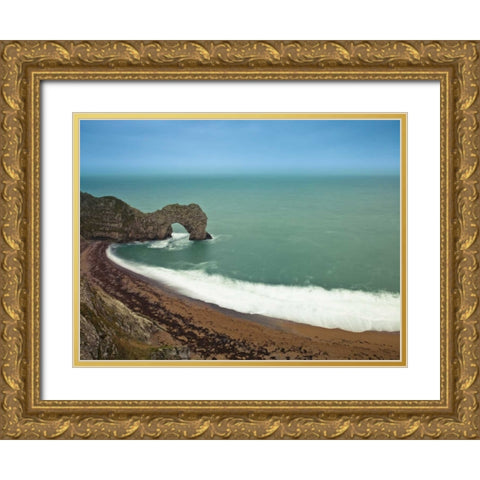Durdle Door sea arch, Dorset Gold Ornate Wood Framed Art Print with Double Matting by Frank, Assaf