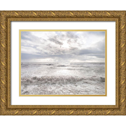 Rough and stormy sea Gold Ornate Wood Framed Art Print with Double Matting by Frank, Assaf