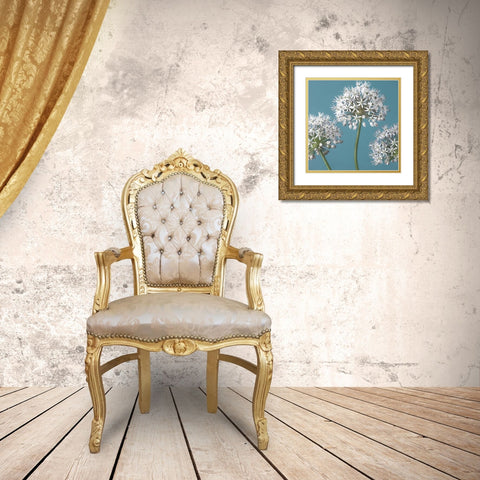 Three Alliums, FTBR-1874 Gold Ornate Wood Framed Art Print with Double Matting by Frank, Assaf