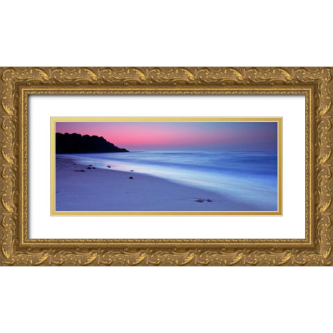 Beach sunset Gold Ornate Wood Framed Art Print with Double Matting by Frank, Assaf