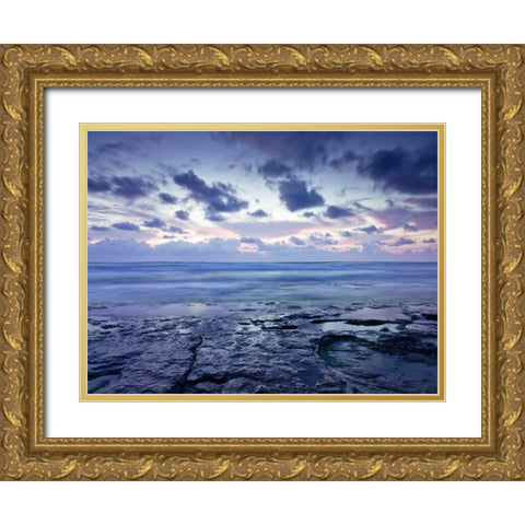 Horizon over water Gold Ornate Wood Framed Art Print with Double Matting by Frank, Assaf