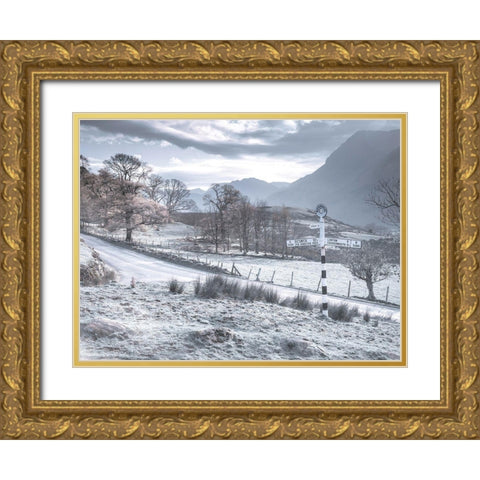 Country road-Lake district Gold Ornate Wood Framed Art Print with Double Matting by Frank, Assaf