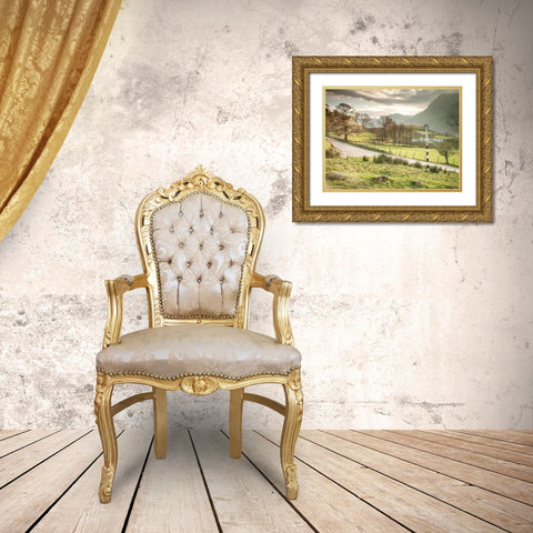 Country road-Lake district Gold Ornate Wood Framed Art Print with Double Matting by Frank, Assaf