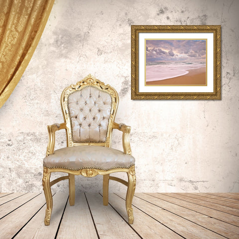 Tranquil beach Gold Ornate Wood Framed Art Print with Double Matting by Frank, Assaf