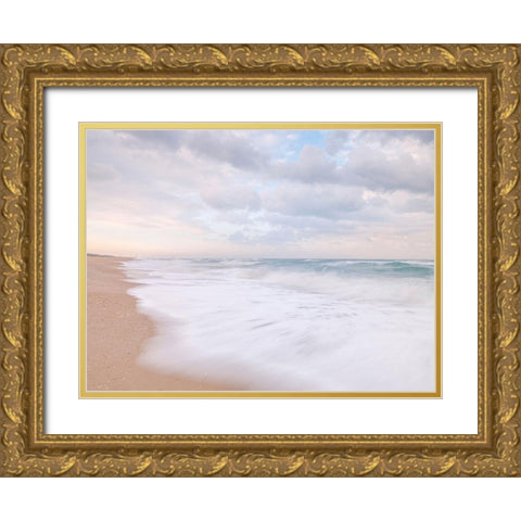 Beach Gold Ornate Wood Framed Art Print with Double Matting by Frank, Assaf
