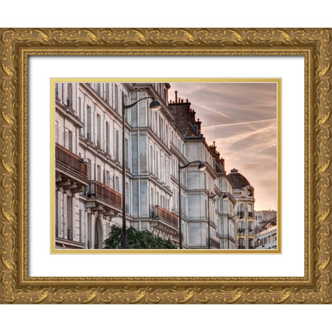 Old buildings in Paris, France Gold Ornate Wood Framed Art Print with Double Matting by Frank, Assaf
