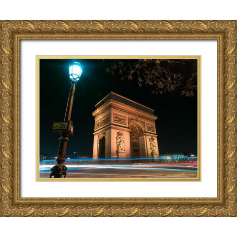 Arc de Triomphe, Paris, France Gold Ornate Wood Framed Art Print with Double Matting by Frank, Assaf